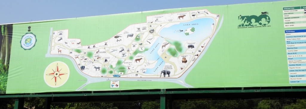 Map of Zoological Garden, Alipore, Kolkata. 